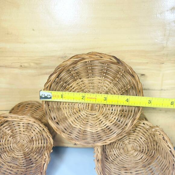 Vintage 70s Wicker Cane Barbie Doll Table Chairs Furniture Hong Kong Toys - Picture 12 of 13